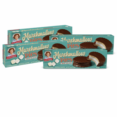 Chocolate Marshmallow Pies, 4 Boxes, 32 Individually Wrapped Chocolate Creme Pies Perspective: front