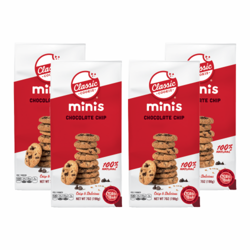 Classic Cookie Crispy Chocolate Chip Minis made with Hershey's® Chocolate Chips, 4 Bags Perspective: front