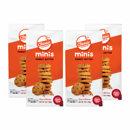 Classic Cookie Crispy Peanut Butter Minis made with Reese's® Peanut Butter Chips, 4 Bags Perspective: front