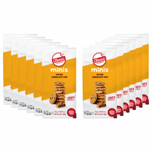 Classic Cookie Crispy Toffee Chocolate Chip Minis with Heath®'s Butter Toffee Candy, 12 Bags Perspective: front