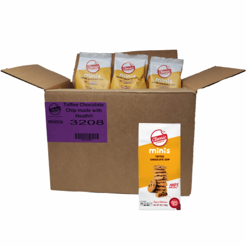 Classic Cookie Crispy Toffee Chocolate Chip Minis with Heath®'s Butter Toffee Candy, 16 Bags Perspective: front