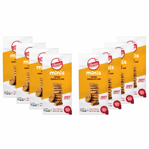 Classic Cookie Crispy Toffee Chocolate Chip Minis with Heath®'s Butter Toffee Candy, 8 Bags Perspective: front
