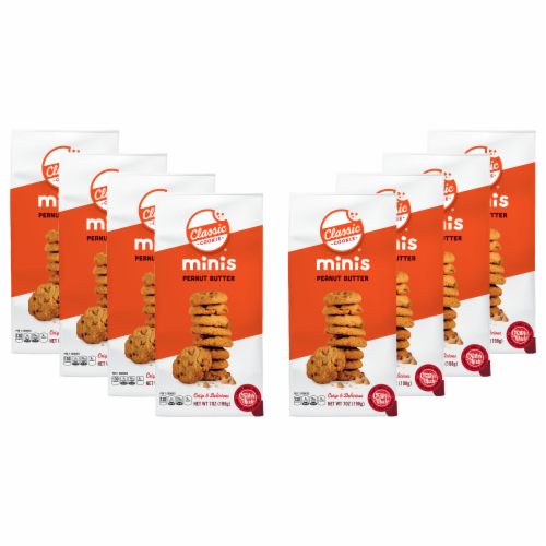 Classic Cookie Minis Peanut Butter Crispy Cookies with Reese's® Peanut Butter Chips, 8 Bags Perspective: front