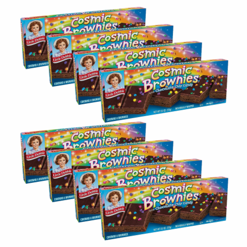 Little Debbie Cosmic Brownies, 8 Boxes, 48 Individually Wrapped Brownies with Candy Coating Perspective: front