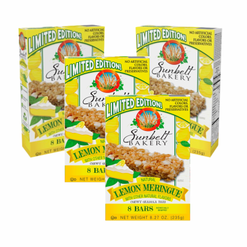 Sunbelt Bakery Meringue Chewy Granola Bars Lemon, 4 Count Perspective: front