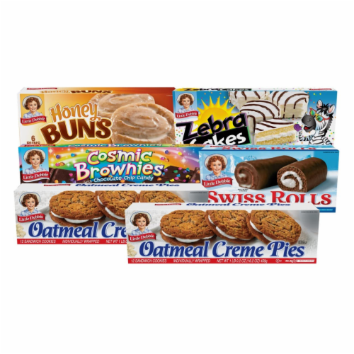 LD Variety Pack - Zebra Cakes, Cosmic Brownies, Honey Buns, Swiss Rolls, Oatmeal Creme Pies Perspective: front