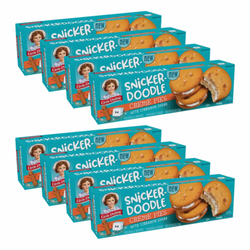 Little Debbie Snickerdoodle Creme Pies, 8 Boxes, 64 Individually Wrapped Cinnamon Cookies Perspective: front