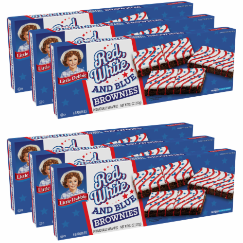 Little Debbie Red, White and Blue Iced Brownies, 6 Boxes, 36