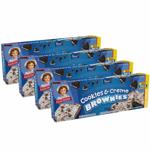 Little Debbie Cookies &amp; Creme Brownies Big Pack, 4 Boxes, 48 Brownies ...