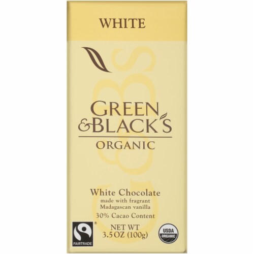 Green & Black's Organic White Chocolate Bar Perspective: front