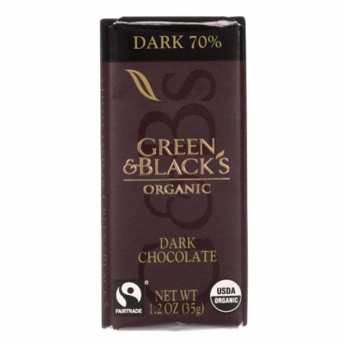 Green & Black's Organic 70% Dark Chocolate Bar Perspective: front