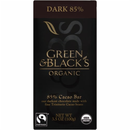 Green Black S Organic 85 Cacao Dark Chocolate Bar 3 5 Oz Food 4 Less