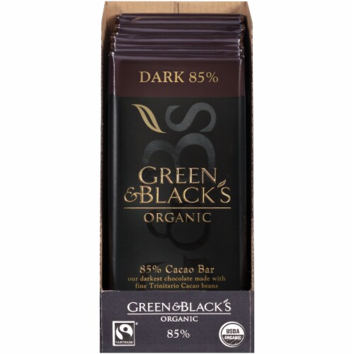 Green & Black's Organic 85% Dark Chocolate Bar Perspective: front