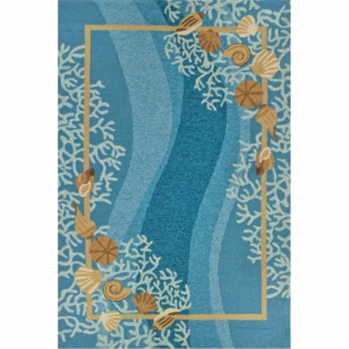 Robin Pickens PP-RP005B Shells and White Coral Outdoor Door Mat- 22 x 34 in. Perspective: front