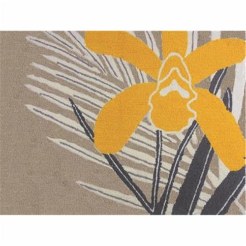 Judy Reed Silver PY-JRS002 Yellow Orchid Rug- 22 x 34 in. Perspective: front