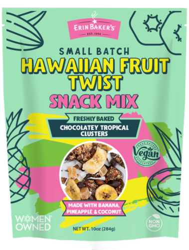 Erin Baker's® Small Batch Hawaiian Fruit Twist Snack Mix Perspective: front
