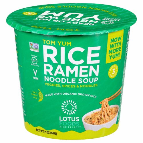 Lotus Tom Yum Rice Ramen Noodle Soup Cup Perspective: front