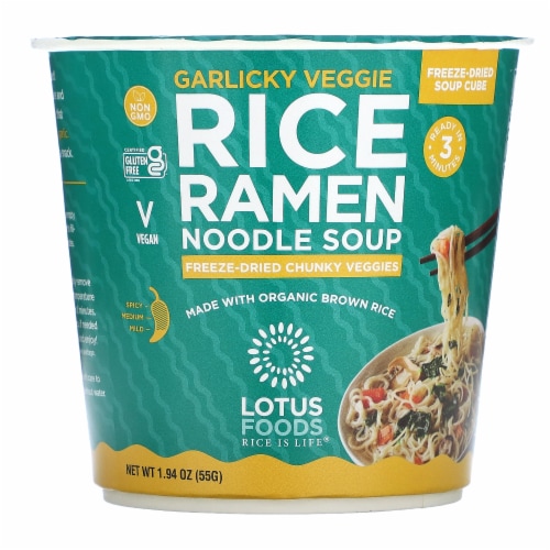 Lotus Foods Rice Ramen Noodle Soup Garlicky Veggie - 1.94 oz (55 g) Perspective: front