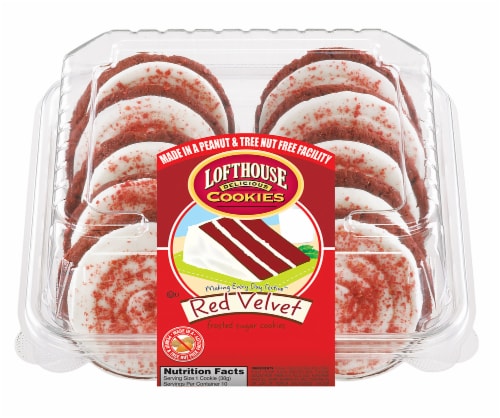 Lofthouse Red Velvet Frosted Sugar Cookies Perspective: front