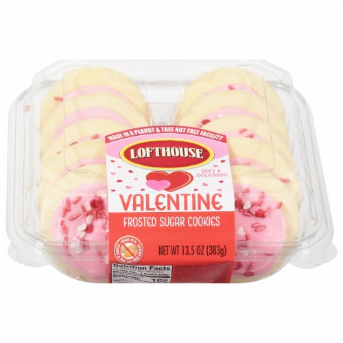 Lofthouse Valentine Frosted Sugar Cookies Perspective: front