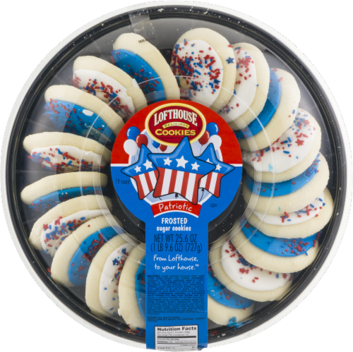 Lofthouse Patriotic Frosted Sugar Cookies Party Tray Perspective: front