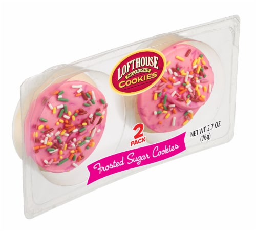 Lofthouse Pink Frosted Sugar Cookies 2 Count Perspective: front