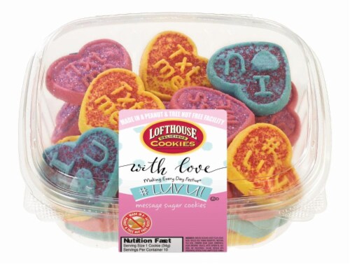 Lofthouse With Love Message Heart Shaped Cookies 10 Count Perspective: front