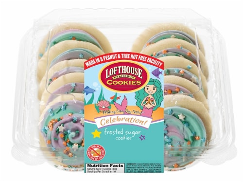 Lofthouse Mermaid Frosted Sugar Cookies Perspective: front