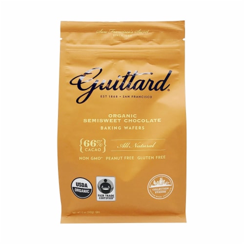 Guittard - Organic 66% Chocolate Baking Wafers - 12 Ounce (Pack of 1) Perspective: front