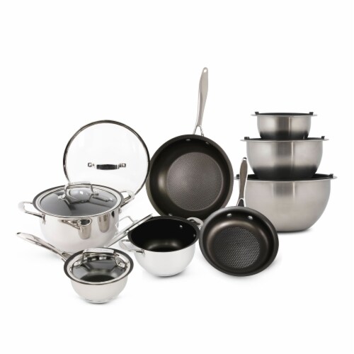 Wolfgang Puck 15-Piece Stainless Steel Cookware Set and Mixing