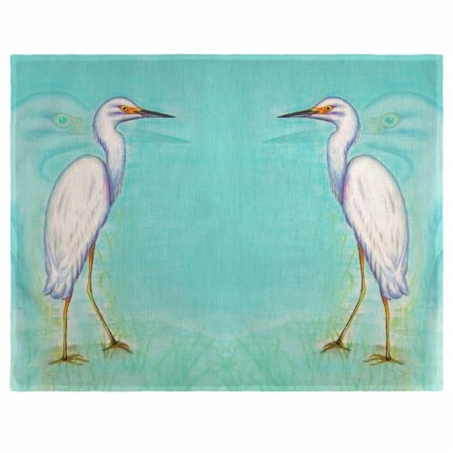 Betsy Drake PM025 Snowy Egret Place Mat - Set of 4 Perspective: front