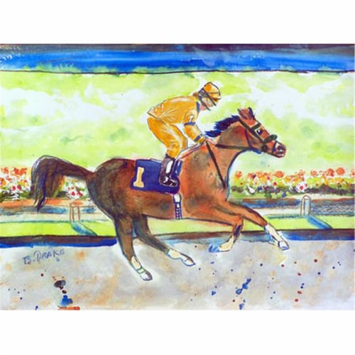 Betsy Drake PM055B Racing Horse Gold Place Mat - Set of 4 Perspective: front