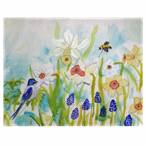 Betsy Drake PM167 Bird & Daffodil Place Mat - Set of 4 Perspective: front