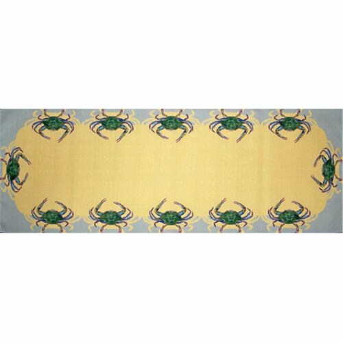 Betsy Drake RN004G 13 x 54 in. Blue Crab Table Runner Perspective: front