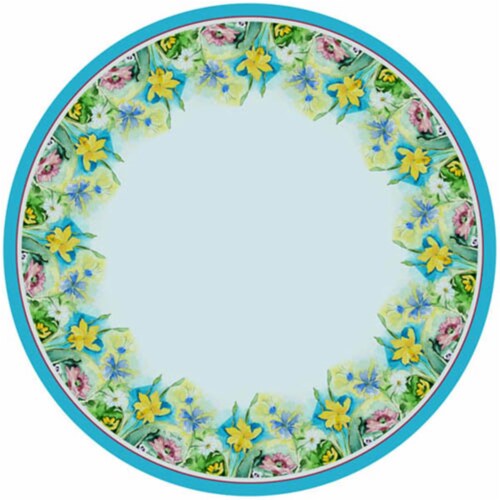Betsy Drake TR194G 68 in. Florals Round Table Cloth Perspective: front