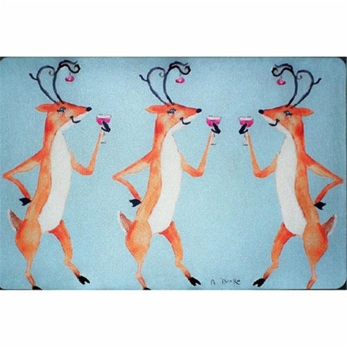 Betsy Drake DM906 18 x 26 in. Drinking Deer Door Mat Perspective: front