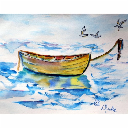 Betsy Drake PM830 Yellow Rowboat Place Mat - Set of 4 Perspective: front