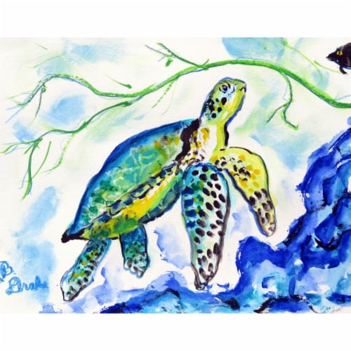 Betsy Drake PM833 Yellow Sea Turtle Place Mat - Set of 4 Perspective: front