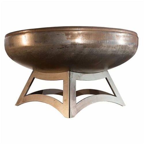 Ohio Flame Liberty 30 In. Round Steel Wood Burning Outdoor Fire Bowl Pit w/ Base Perspective: front