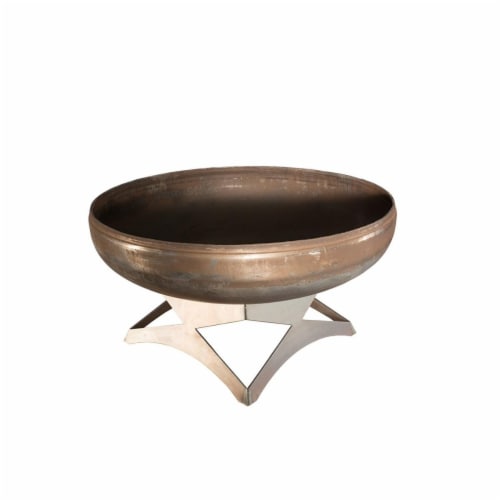 Ohio Flame OF36LTY-AB 36 dia. Liberty Natural Steel Angular Base Fire Pit Perspective: front