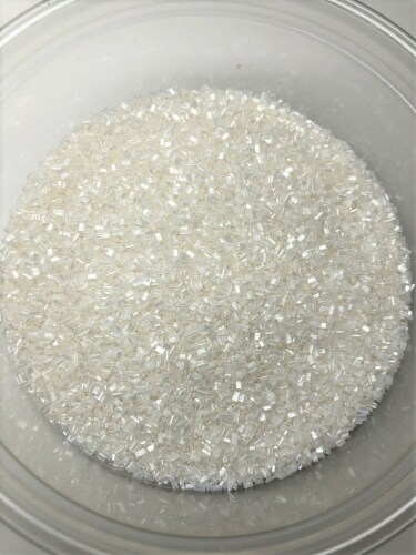 Sugar Crystalz White Diamonds Crystals   Bakery Topping Sprinkles 8 ounces Perspective: front