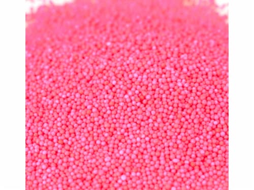 Nonpareils Pink Bakery Topping Sprinkles colored nonpareils 8 ounces Perspective: front