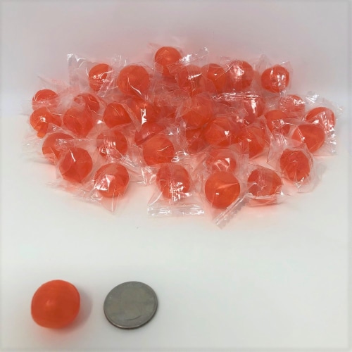 Orange Balls 1 pound orange flavor candy wrapped hard candy bulk candy Perspective: front