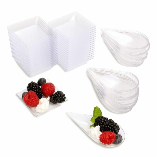 Clear plastic appetizer best sale plates