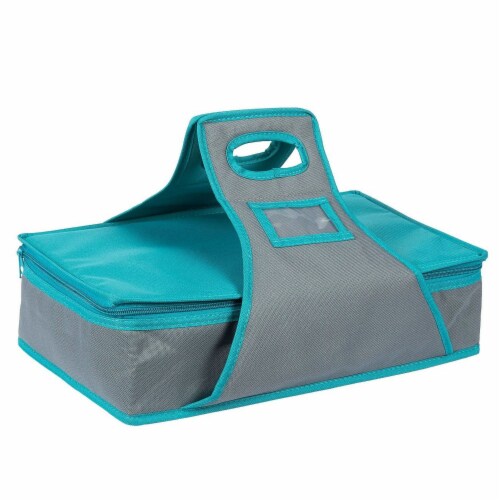 Insulated Casserole Carrier, Thermal Lunch Container for Hot Food  Transport, Picnics (Teal and Gray, 16 x 10 x 4 In)