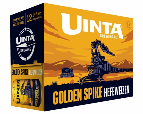 Uinta Brewing Co Golden Spike Hefeweizen Perspective: front