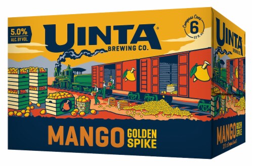 Uinta Brewing Co. Mango Golden Spike Wheat Ale Perspective: front