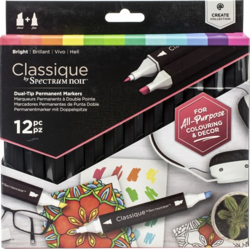 Spectrum Noir Classique Alcohol Markers 12/Pkg-Bright, 1 Spectrum Noir Classique Alcohol Markers 12/Pkg-Bright, 1