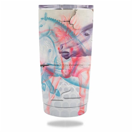 MightySkins OZTUM20-Damaged Horses Skin for Ozark Trail 20 oz Tumbler 2016 - Damaged Horses Perspective: front
