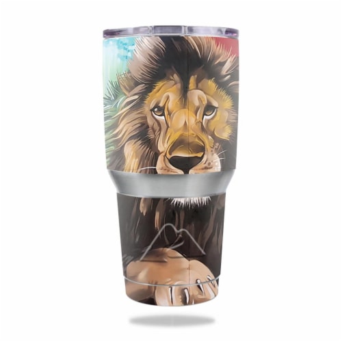 MightySkins OZTUM30-Split Lion Skin for Ozark Trail 30 oz Tumbler - Split Lion Perspective: front